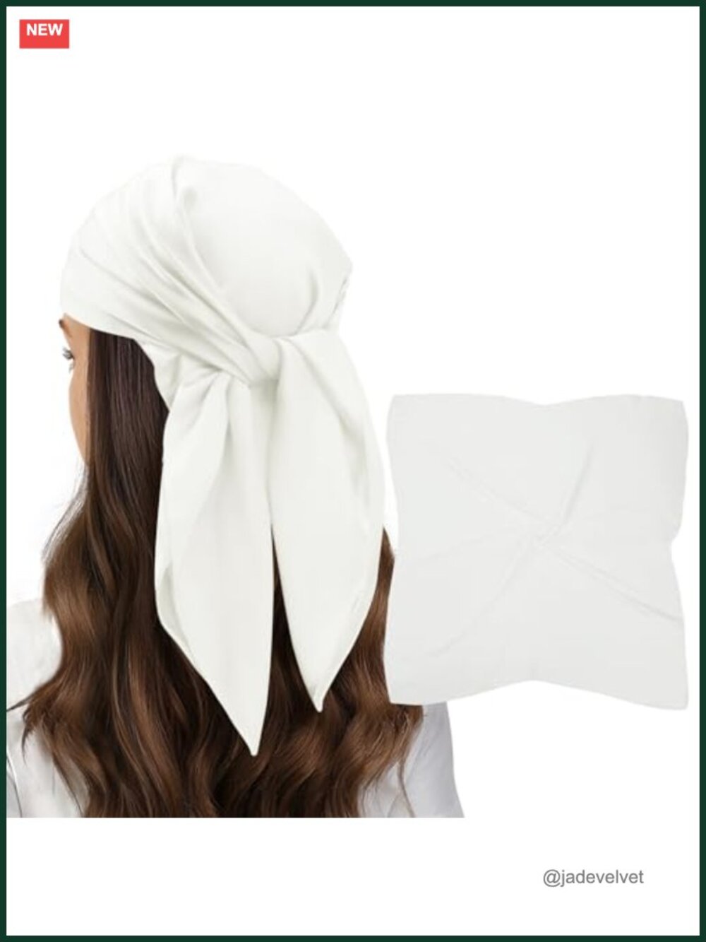 Women's Square Satin Feel Scarf, Silky Polyester Hair Neck Scarf, 27.5 inch